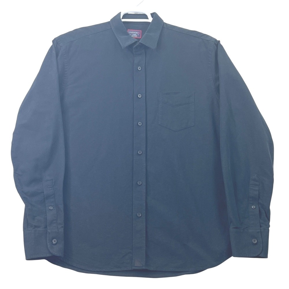 UNTUCKit Button Down Shirt Mens L Black Long Sleeve Casual Cotton Top
